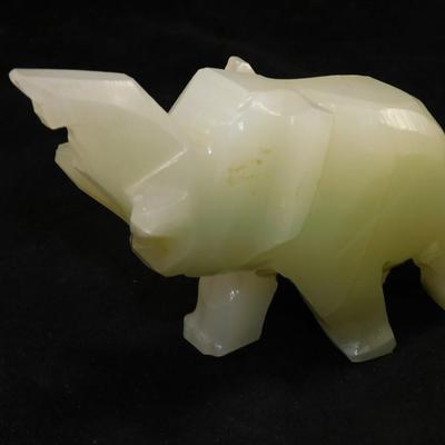Vintage Carved Onyx Elephant 3.75” Tall
