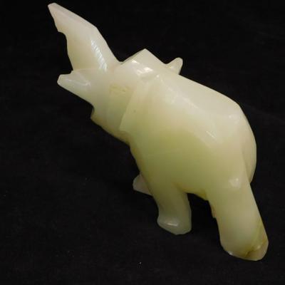 Vintage Carved Onyx Elephant 3.75” Tall