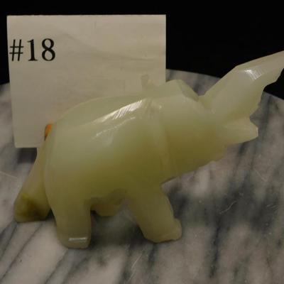 Vintage Carved Onyx Elephant 3.75” Tall