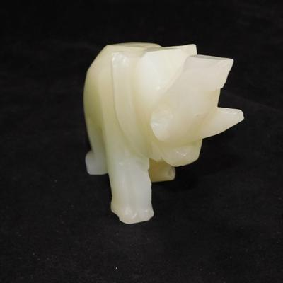 Vintage Carved Onyx Elephant 3.75” Tall