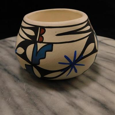 Native American South West Mini Pot, Signed 1991