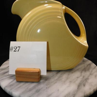 Vintage Pastel Yellow MCM Fiesta Ware Pitcher 7.5” Tall