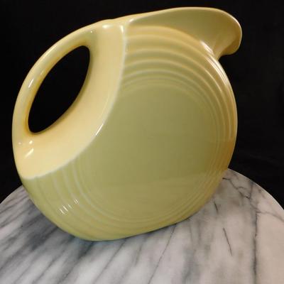 Vintage Pastel Yellow MCM Fiesta Ware Pitcher 7.5” Tall