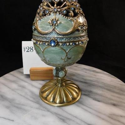 Jane Seymour Enameled Musical Egg 7”