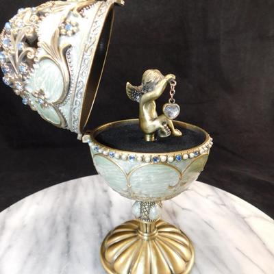 Jane Seymour Enameled Musical Egg 7”