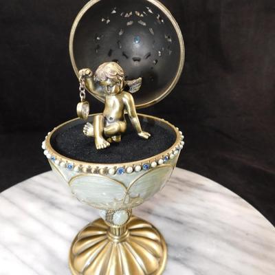 Jane Seymour Enameled Musical Egg 7”