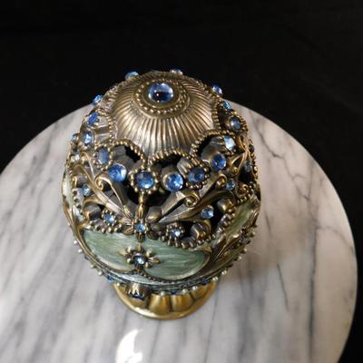 Jane Seymour Enameled Musical Egg 7”