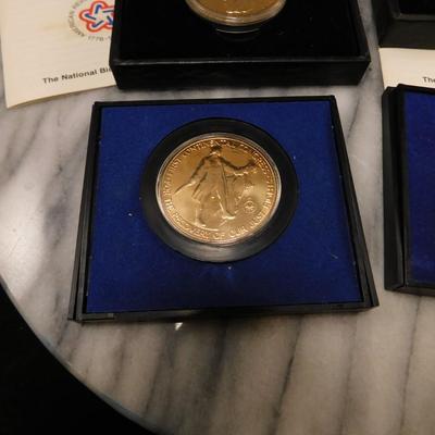Lot of 4 U.S. Bicentennial Gold-Plated Commemorative Medals