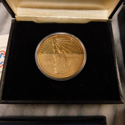 Lot of 4 U.S. Bicentennial Gold-Plated Commemorative Medals