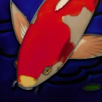 BENYANA Porcelain Koi Tile, Wall Art 14”x11”