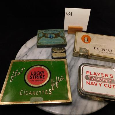 Lot of Vintage Cigarette & Laxative Tins