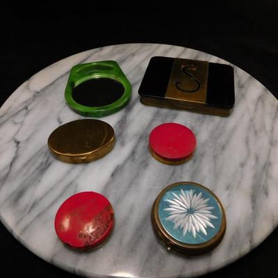 Lot of Vintage Compacts, Pill Holder & Mirror