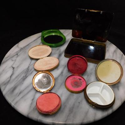 Lot of Vintage Compacts, Pill Holder & Mirror