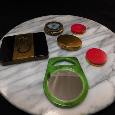 Lot of Vintage Compacts, Pill Holder & Mirror