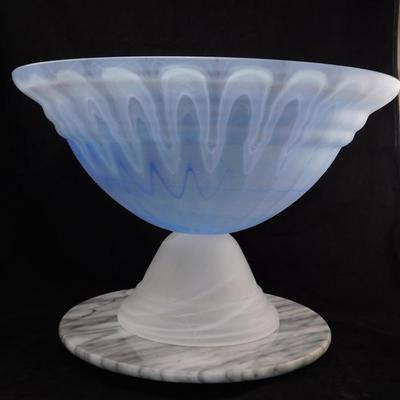 Post Modern Large Frosted Art Glass Punch/Fruit Bowl