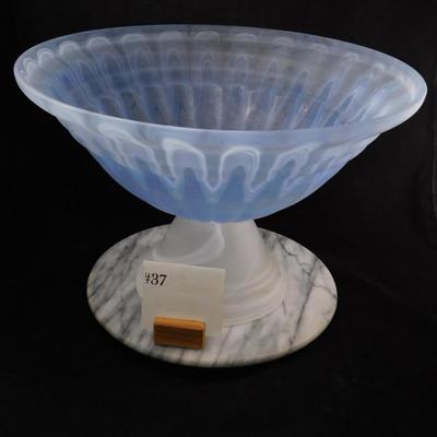 Post Modern Large Frosted Art Glass Punch/Fruit Bowl