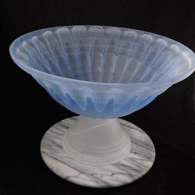 Post Modern Large Frosted Art Glass Punch/Fruit Bowl