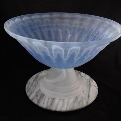 Post Modern Large Frosted Art Glass Punch/Fruit Bowl