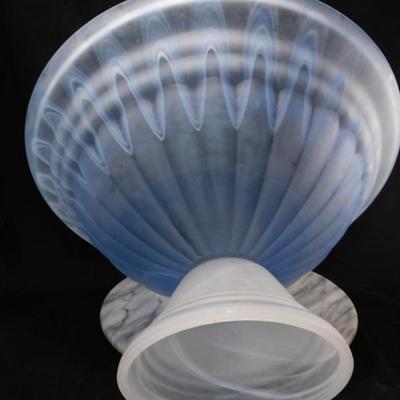 Post Modern Large Frosted Art Glass Punch/Fruit Bowl