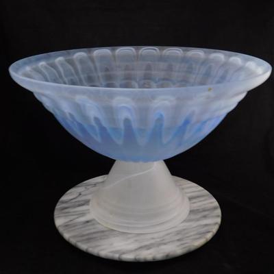 Post Modern Large Frosted Art Glass Punch/Fruit Bowl