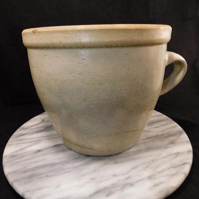 Antique Stoneware Single Handle Crock 8”x6.5”