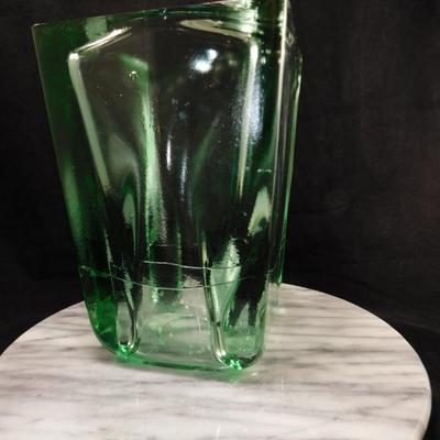 Heavy Green Recycled Glass Vase, Spain 8.75” Tall
