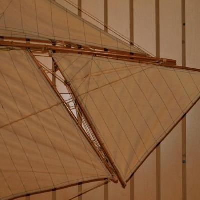 Vintage Large Wooden Sailboat w/ Stand