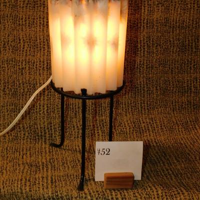 Tea Light on Metal Stand w/ Wax Shade 14”