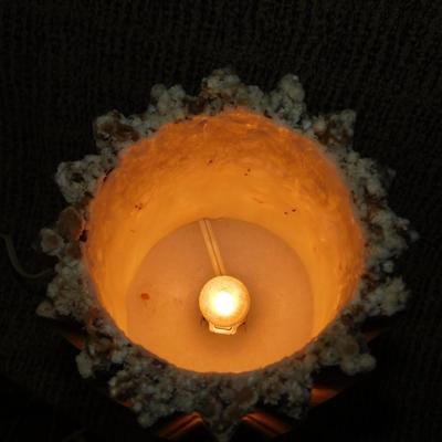Tea Light on Metal Stand w/ Wax Shade 14”