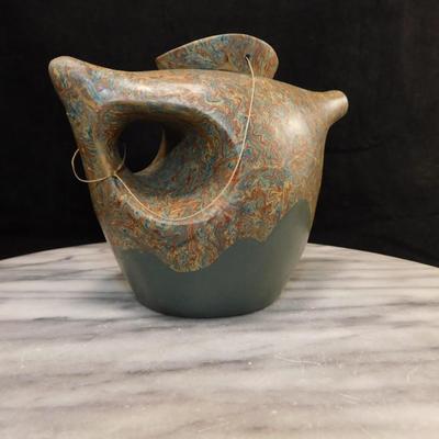YIXING Clay Owl Tea Pot w/ Attached Lid 4.5” Tall