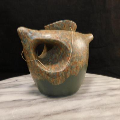 YIXING Clay Owl Tea Pot w/ Attached Lid 4.5” Tall
