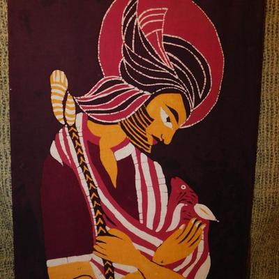 Guatemalan Art Print on Stretched Fabric 31”x17”