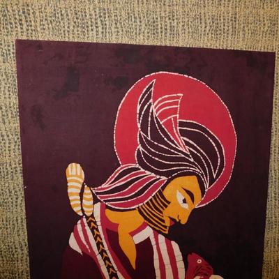 Guatemalan Art Print on Stretched Fabric 31”x17”