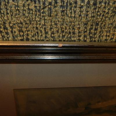 Framed & Matted Peter Scott Print Brent Geese Flighting 29”x21”