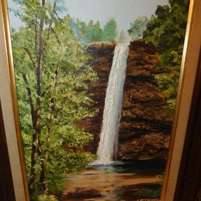 Landscape Oil Painting Framed & Signed 17”x13”