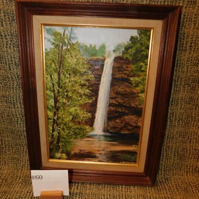 Landscape Oil Painting Framed & Signed 17”x13”