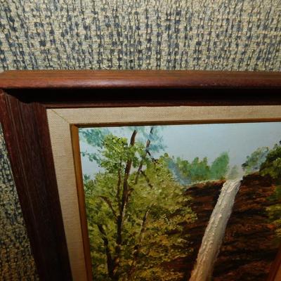 Landscape Oil Painting Framed & Signed 17”x13”
