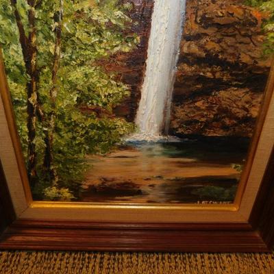 Landscape Oil Painting Framed & Signed 17”x13”