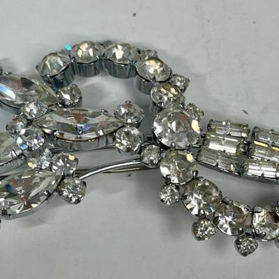 Vintage Clear Rhinestone Brooch Pin