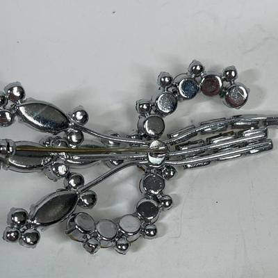 Vintage Clear Rhinestone Brooch Pin