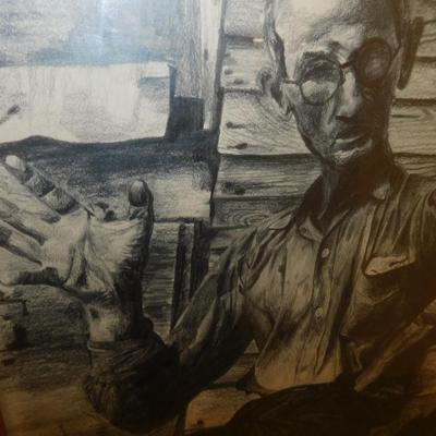 Original Pencil Drawing of Argentinian Man Signed by Artist