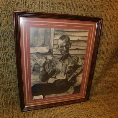 Original Pencil Drawing of Argentinian Man Signed by Artist