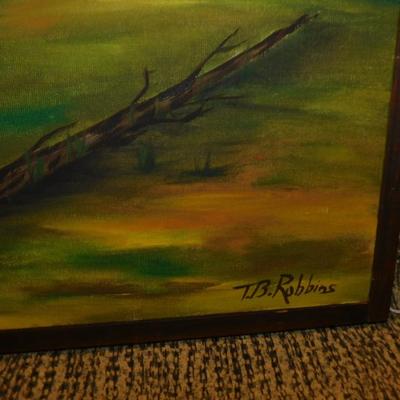 Framed Original Landscape by T.B. Robbins 21”x19”