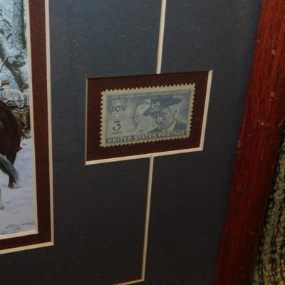 Vintage Framed & Matted Civil War United States Postage Stamp 13”x10.25”