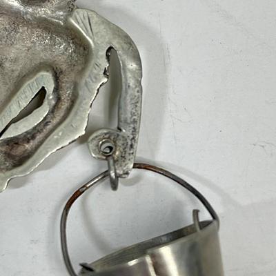 Sterling Silver Brooch Pin Chinese Peasant with Water Buckets