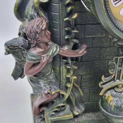 Modern Resin Cherub Mantle Clock