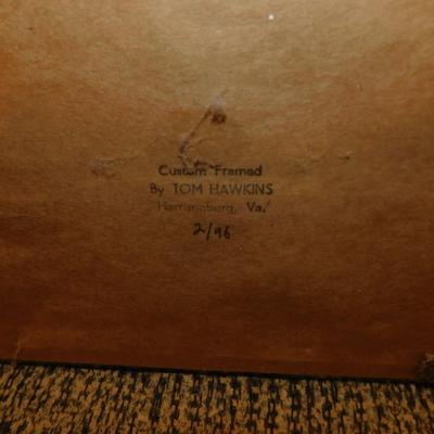Custom Framed Thomas Allen Great Horned Owl Print with COA