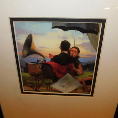 Framed & Matted Couple at Sunset Print 14.5”x11.5”