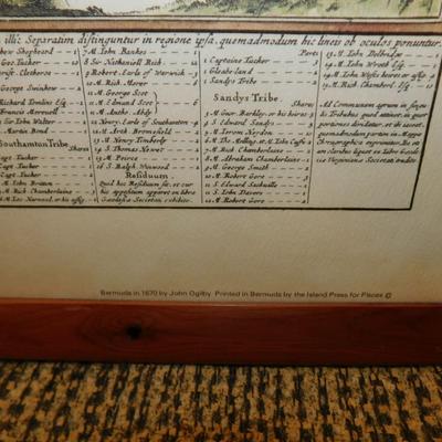 Framed Replica Print of Bermuda Based on Cartographer’s Work 17.75”x15.25”