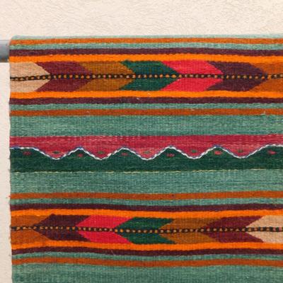 Beautiful Wool Southwestern Table Runner 80"x16"